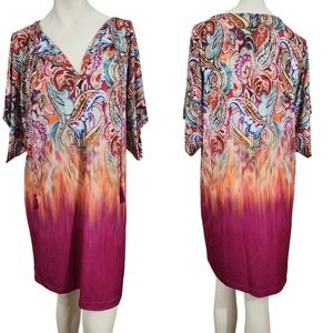 Lauren Ralph Lauren Sunrise Swim Cover up Boho Hippie psychedelic size Medium
